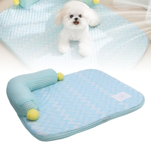 TARSHYRY Hundekühlungsbett mit Kissen, L -Form -Design Waschbar, Kühlendes Haustierbett für Hunde und Katzen, Sommer -Hundeschlafbett, Haustierkühlkissen für Frühling und Sommer (M) von TARSHYRY