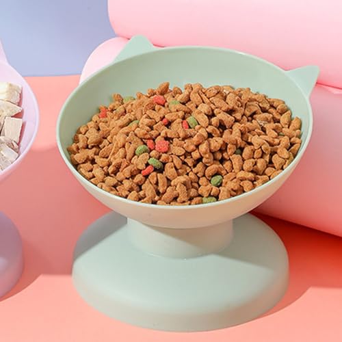 TARSHYRY Katzenschalen, Erhöhte Katzenschalen Erhöhte Katzenfutterschüssel Geneigte Lebensmittel oder Wasserschalen Katzenfutterschale für Kleine Hund, Fettgesicht Katze, Kätzchen Kätzchen (Green) von TARSHYRY