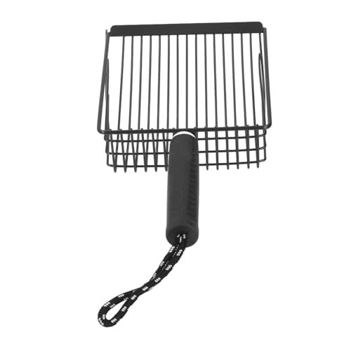 TARSHYRY Katzenstreuschaufel, Katzenkotheber, Abnehmbarer Griff, Metall, Schnelle Filtration, Katzenstreuschaufel, Katzentoiletteschaufel für die Reinigung der Katzentoilette (Black) von TARSHYRY