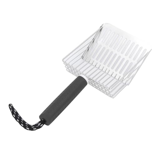 TARSHYRY Katzenstreuschaufel, Kotsieb, Abnehmbarer Griff, 304 Edelstahl, Schnelle Filtration, Katzenstreuschaufel, Katzenstreuschaufel für die Reinigung der Katzentoilette (Black) von TARSHYRY