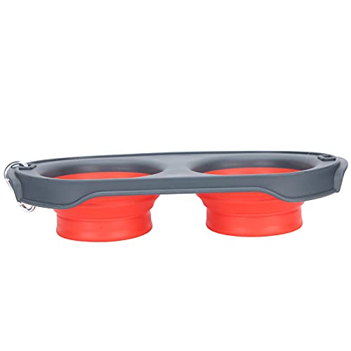 Travel Dog Bowls, Faltbare Doppel -Haustier -Futter Wasserversorger Tragbare Haustierklappschale Tragbare Hundebereich Faltbare Hundebereich für Haustiere, Reisen, Wandern, Camping, 11.3x5,9x2,6in von TARSHYRY