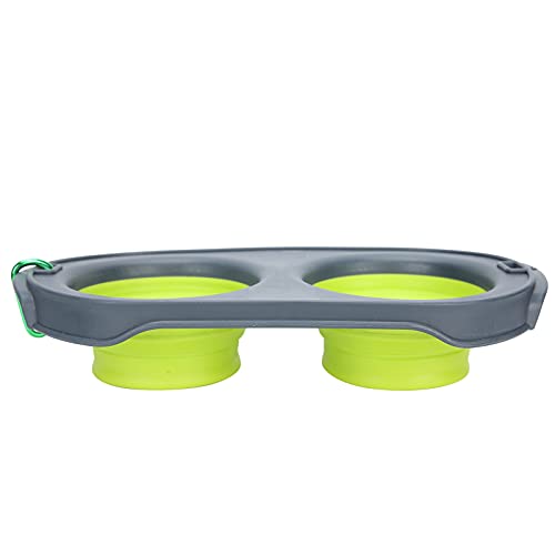 Travel Dog Bowls, Faltbare Doppel -Haustier -Futter Wasserversorger Tragbare Haustierklappschale Tragbare Hundebereich Faltbare Hundebereich für Haustiere, Reisen, Wandern, Camping, 11.3x5,9x2,6in von TARSHYRY
