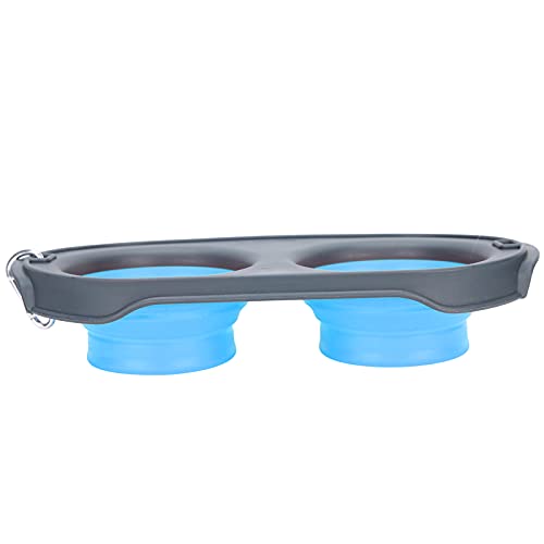Travel Dog Bowls, Faltbare Doppel -Haustier -Futter Wasserversorger Tragbare Haustierklappschale Tragbare Hundebereich Faltbare Hundebereich für Haustiere, Reisen, Wandern, Camping, 11.3x5,9x2,6in von TARSHYRY