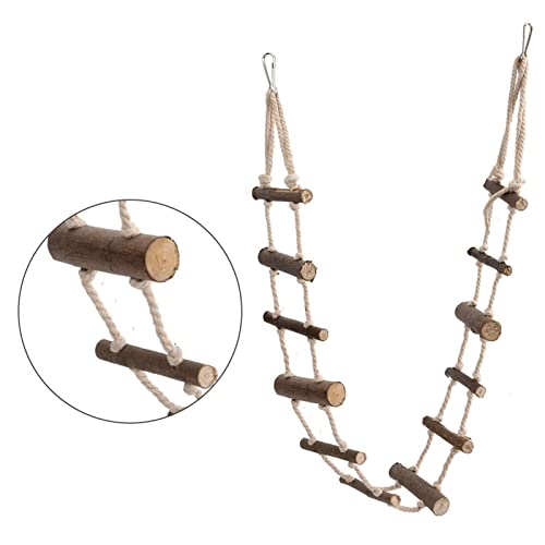 Vogelleiter für Käfig, Take/Attempt -Spielzeug 39,4 Zoll Holz+Seil Vogelkäfigzubehör Hamster, Mäuse, Rennmäuse, Papageien Vogelleiter für Käfig, Take/Attempt -Spielzeug 39,4 Zoll Holz+Seil Vogelkäfigzubehör Hamster, Mäuse, Rennmäuse, Papageien von TARSHYRY