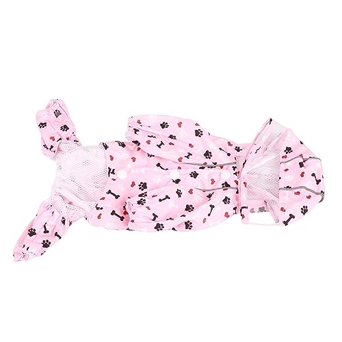 Welpen Regenmantel für Kleine Hunde, Reflektierende Welpe Regenmanteljacke Atmungsaktives Süßes Muster Haustierhund mit Kapuze Regenmantel Hunde Regenjacke für Große Mittel Kleine Welpen (M) von TARSHYRY