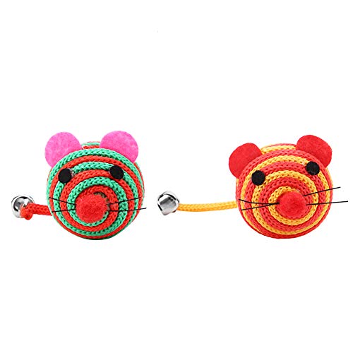 Zahnen Spielzeuge für Kätzchen, Interaktiver Katze Ball 5pcs Haustierversorgungskatze Hunde Kaut Kauen von Spaß Spaß Spielzeug Niedliche Rattenkätzchen Spielzeugkatze Spielzeugball für Kleine Hunde von TARSHYRY