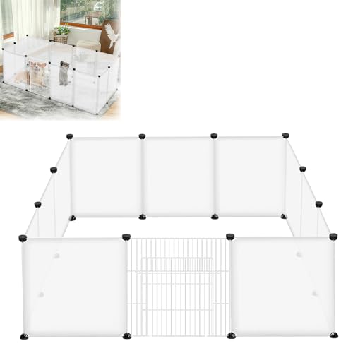 TATIVALO Freigehege für Kleintiere 145x75x48 cm– Welpenlaufstall für Kaninchen, Meerschweinchen, Katzen, Igel – DIY Stecksystem, Indoor & Outdoor, 12-Platten mit Türen – Weiß TATIVALO Freigehege für Kleintiere 145x75x48 cm– Welpenlaufstall für Kaninchen, Meerschweinchen, Katzen, Igel – DIY Stecksystem, Indoor & Outdoor, 12-Platten mit Türen – Weiß von TATIVALO
