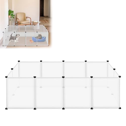 TATIVALO Freigehege für Kleintiere 145x75x48 cm– Welpenlaufstall für Kaninchen, Meerschweinchen, Katzen, Igel – DIY Stecksystem, Indoor & Outdoor, 12-Platten ohne Türen – Weiß TATIVALO Freigehege für Kleintiere 145x75x48 cm– Welpenlaufstall für Kaninchen, Meerschweinchen, Katzen, Igel – DIY Stecksystem, Indoor & Outdoor, 12-Platten ohne Türen – Weiß von TATIVALO