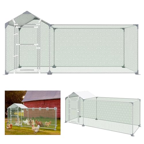 TATIVALO Hühnerstall Outdoor 3×1×1,5 m, Geflügelstall mit Dach aus PE-Gewebe, verzinkter Stahlrahmen, wetterfestes Hühnerhaus für Hühner, Kaninchen & Enten TATIVALO Hühnerstall Outdoor 3×1×1,5 m, Geflügelstall mit Dach aus PE-Gewebe, verzinkter Stahlrahmen, wetterfestes Hühnerhaus für Hühner, Kaninchen & Enten von TATIVALO