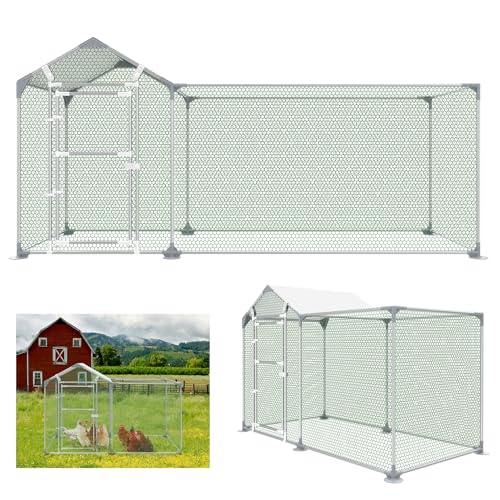 TATIVALO Hühnerstall Outdoor 4×1×1,5 m, Geflügelstall mit Dach aus PE-Gewebe, verzinkter Stahlrahmen, wetterfestes Hühnerhaus für Hühner, Kaninchen & Enten TATIVALO Hühnerstall Outdoor 4×1×1,5 m, Geflügelstall mit Dach aus PE-Gewebe, verzinkter Stahlrahmen, wetterfestes Hühnerhaus für Hühner, Kaninchen & Enten von TATIVALO