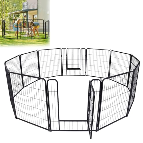 TATIVALO Welpenauslauf 80cm hoch, 12-teilig Faltbarer Freilaufgehege, rostfreiem Stahl, werkzeugfreier Aufbau, wetterbeständig für Hund/Katze/Kaninchen, Innen- & Außengebrauch, 12tlg - 80 x 65 cm TATIVALO Welpenauslauf 80cm hoch, 12-teilig Faltbarer Freilaufgehege, rostfreiem Stahl, werkzeugfreier Aufbau, wetterbeständig für Hund/Katze/Kaninchen, Innen- & Außengebrauch, 12tlg - 80 x 65 cm von TATIVALO