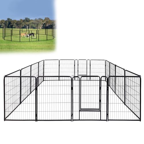 TATIVALO Welpenauslauf 80cm hoch, 16-teilig Faltbarer Freilaufgehege, rostfreiem Stahl, werkzeugfreier Aufbau, wetterbeständig für Hund/Katze/Kaninchen, Innen- & Außengebrauch, 16tlg - 80 x 65 cm TATIVALO Welpenauslauf 80cm hoch, 16-teilig Faltbarer Freilaufgehege, rostfreiem Stahl, werkzeugfreier Aufbau, wetterbeständig für Hund/Katze/Kaninchen, Innen- & Außengebrauch, 16tlg - 80 x 65 cm von TATIVALO