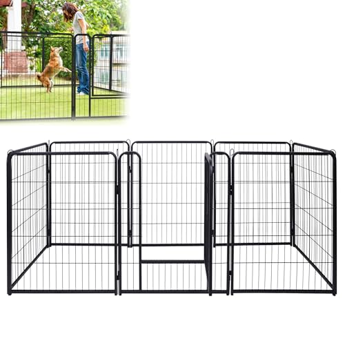 TATIVALO Welpenauslauf 80cm hoch, 8-teilig Faltbarer Freilaufgehege, rostfreiem Stahl, werkzeugfreier Aufbau, wetterbeständig für Hund/Katze/Kaninchen, Innen- & Außengebrauch, 8tlg - 80 x 65 cm TATIVALO Welpenauslauf 80cm hoch, 8-teilig Faltbarer Freilaufgehege, rostfreiem Stahl, werkzeugfreier Aufbau, wetterbeständig für Hund/Katze/Kaninchen, Innen- & Außengebrauch, 8tlg - 80 x 65 cm von TATIVALO