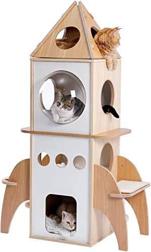 Katzen-Baumhaus, Plüsch-Eigentumswohnung, Kratzbäume for Katzen, Kätzchen, Kletterbaum, Spielzeug, Aktivität, Katzentürme von TATSEN