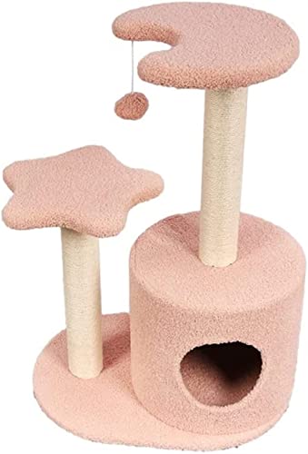 Pet Cats Tree Toy Condo Cats Kletterturm Multi-Layer mit Hängematte Cats House Post for Cats Tower (Color : A, Size : One Size) von TATSEN