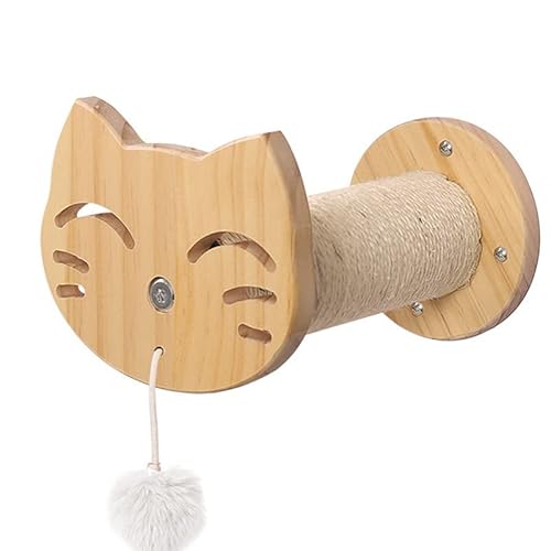 Wandmontierte Katzenkletterbrücke Rahmen Wand Katzenbaum Haus Kapsel Seil Sisal Springen Kratzen Massivholz Haustiermöbel (Farbe: 3 Pack, Größe: siehe Tabelle) von TATSEN