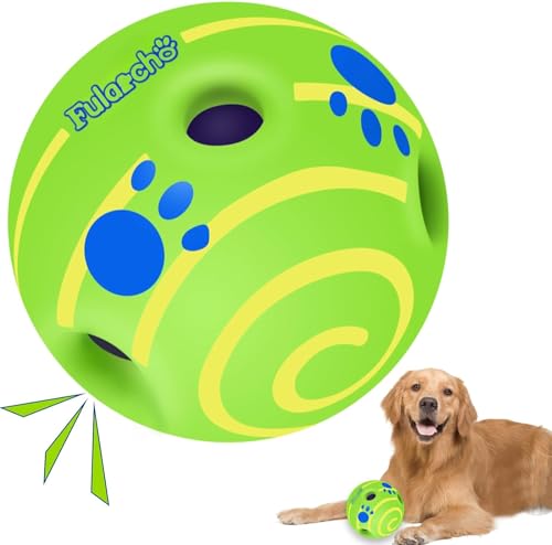 TAUCHGOE Interaktiver Hundeball, interaktives Hundespielzeug, Hundeballspielzeug, interaktives Hundespielzeug für kleine/mittelgroße/große Hunde, lustige Kichernde Geräusche beim Rollen oder von TAUCHGOE