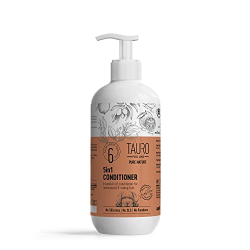 Tauro ProLine Pure Nature 5in1 Haarspülung für Hunde und Katzen Sulfat Parabene SLS frei Natürliche Zusammensetzung Pflegeprodukt mit ätherischen Ölen für sanftes Fell & Haut Tiefe Hydratation von TAURO PROLINE