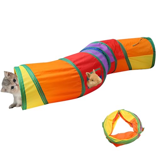 Faltbarer Katzentunnel，Faltbarer kaninchentunnel Faltbar kätzchen Tunnel Katzentunnel interaktives，für Katzen, Hunde, Hamster, Kaninchen von TAXIFANW
