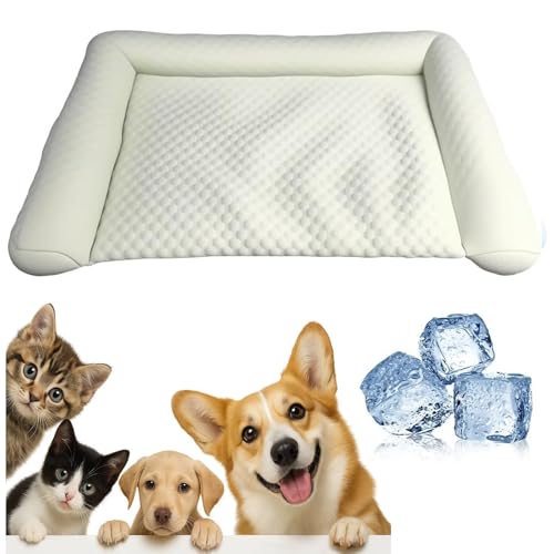 TAYGUM Kühlmatte für Hunde, kühlendes Hundebett, weich, langlebig, Kratzfest, 450 Mikrometer-Oxford-Gewebe, selbstkühlendes Pad für Hunde und Katzen im Sommer (Hellgrün, L) von TAYGUM