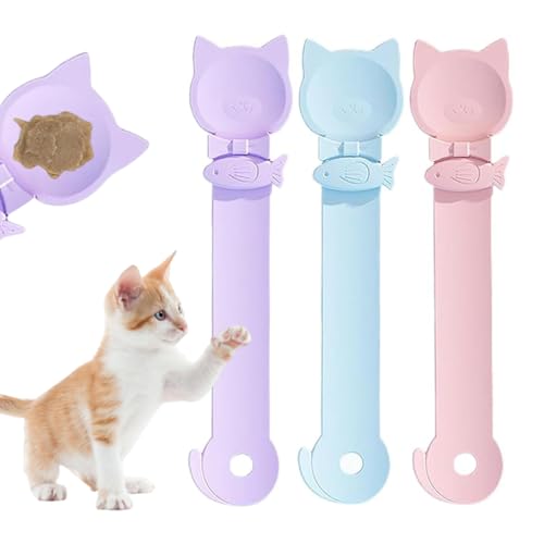 3 x Katzenfutterspender, Katzenstreifen, Quetschlöffel, Nassfutter und Flüssigkeitssnacks, leckbarer Püree-Leckerli-Futterspender, für Kätzchen und Welpen, Hunde von TAZIZI