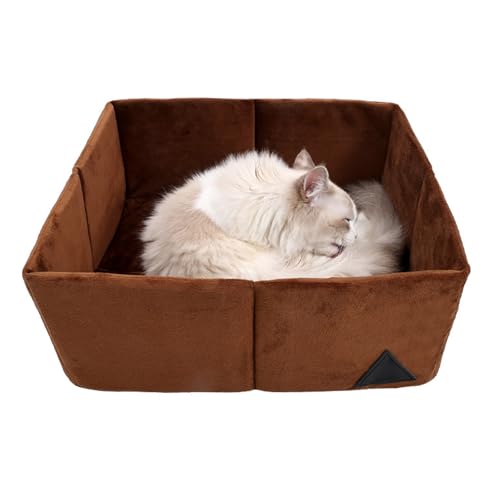 Katzenbett für den Innenbereich, faltbares kleines Hundebett, tragbar, rechteckig, weich, warmes Nest, selbstwärmend, Welpen, Kätzchen, Katzen, Zuhause, Reisen von TAZIZI