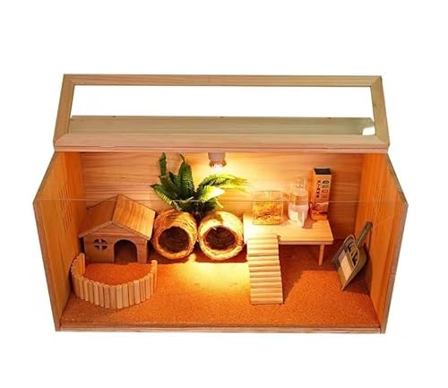 Hühnerbrutbox 40cm*30cm,Hühner Nistkasten Holz mit Wärmelampe Schaltleitung Hühnerbrutkasten aus Holz Huhn Leging Nest Box für Küken, Hamster, Schildkröten, Reptilien von TAZZOR