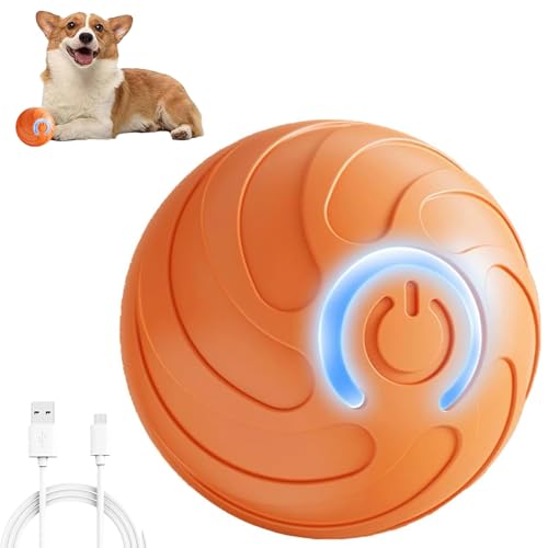 TBLMPNE Interaktives Hundespielzeug, vibrierender Hundeball, elektrisch beweglicher Hundeball, rollender Ball mit LED-Blitzlicht, intelligenter selbstbewegender Ball mit Spiralmuster, für Kätzchen, TBLMPNE Interaktives Hundespielzeug, vibrierender Hundeball, elektrisch beweglicher Hundeball, rollender Ball mit LED-Blitzlicht, intelligenter selbstbewegender Ball mit Spiralmuster, für Kätzchen, von TBLMPNE