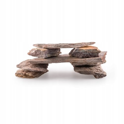 TD STONES Aquarium Schiefersteine Mehrfarbig 10 kg – Strukturierte Natursteine Deko für Aquascaping, Rückwand & Höhlen – Terrarium Zubehör – Handverlesen, Wasserneutral, Sofort Einsetzbar Aquarium Set von TD STONES