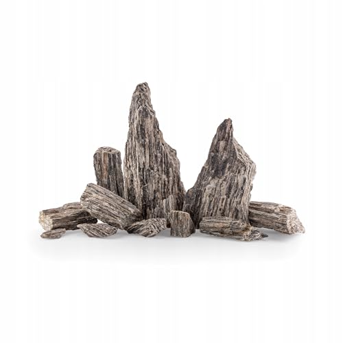 TD STONES Aquarium Schiefersteine Holzstein 15 kg – Strukturierte Natursteine Deko für Aquascaping, Rückwand & Höhlen – Terrarium Zubehör – Handverlesen, Wasserneutral, Sofort Einsetzbar, Dekosteine von TD STONES