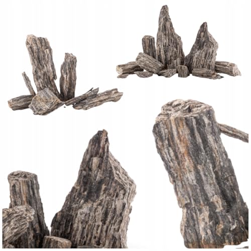 TD STONES Aquarium Schiefersteine Holzstein 5 kg – Strukturierte Natursteine Deko für Aquascaping, Rückwand & Höhlen – Terrarium Zubehör – Handverlesen, Wasserneutral, Sofort Einsetzbar, Dekosteine von TD STONES