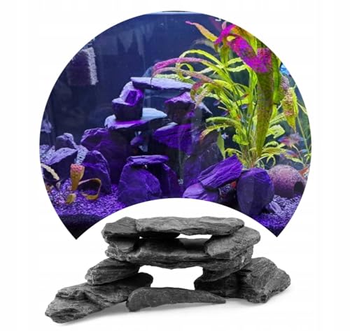 TD STONES Aquarium Schiefersteine Schwarz Holz 5 kg – Strukturierte Natursteine Deko für Aquascaping, Rückwand & Höhlen – Terrarium Zubehör – Handverlesen, Wasserneutral, Sofort Einsetzbar, Dekosteine von TD STONES