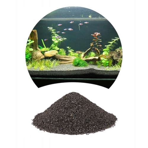 TD STONES Feiner Schwarzer Aquariensand – 0,5-1mm Körnung – Weicher Bodengrund für Süß- & Meerwasseraquarien, Schonend für Empfindliche Fische, Stabilisiert Ökosystem & Fördert Pflanzenwachstum – 8kg von TD STONES