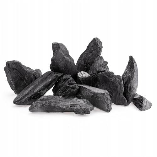 TD STONES Aquarium Schiefersteine Schwarz Holz 15 kg – Strukturierte Natursteine Deko für Aquascaping, Rückwand & Höhlen – Terrarium Zubehör – Handverlesen, Wasserneutral, Sofort Einsetzbar Dekosteine von TD STONES