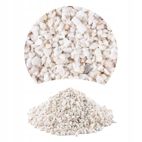 TD STONES Malawi Kies Weiß Dolomit 8kg 1-4mm – pH-stabilisierender Naturkies für Biotop-Aquarien, Fische & Garnelen – Dekorativer, schadstofffreier Bodengrund für Pflanzen, Aquascaping & Aquariendeko von TD STONES