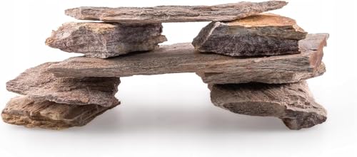 TD STONES Aquarium Schiefersteine Mehrfarbig 1 kg – Strukturierte Natursteine Deko für Aquascaping, Rückwand & Höhlen – Terrarium Zubehör – Handverlesen, Wasserneutral, Sofort Einsetzbar, Dekosteine von TD STONES