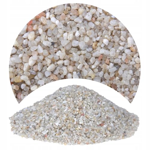 TD STONES Quarzkies Hell 2kg 2-3mm – Natürlicher, pH-neutraler Naturkies & Aquariumboden für Pflanzen, Fische & Garnelen – Dekorativer, schadstofffreier Kies für Aquascaping, Biotop & Aquariendeko von TD STONES