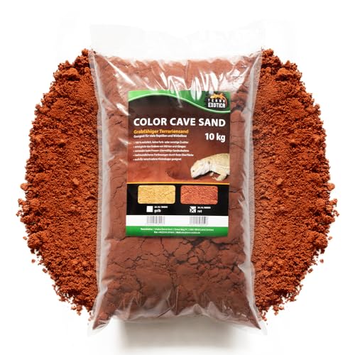 Terrarium Sand Color Cave Sand rot 10 Kg - natürlicher, grabfähiger Sand zum Bauen von Höhlen und Verstecken - für Reptilien, Wirbellose & versch. Kleinsäuger von Terra Exotica