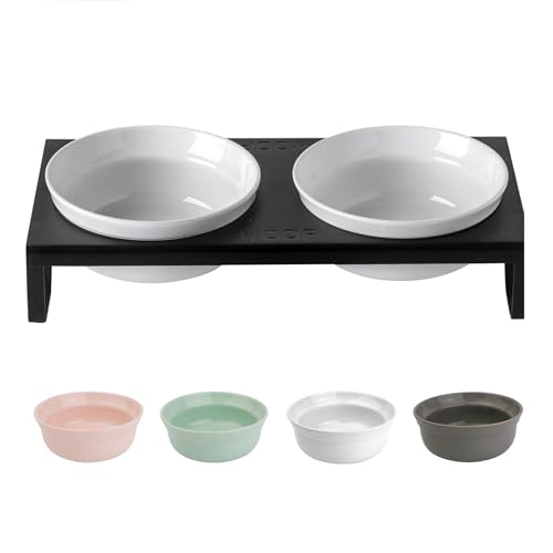 Keramik-Hundenapf-Set, 15,2 cm breit, Futter- und Wassernäpfe, erhöhtes Futterporzellan mit Metallständer für Indoor-Katzen und mittelgroße Hunde, 2 Näpfe + 1 Ständer für Nass- und Trockenfutter, Weiß Keramik-Hundenapf-Set, 15,2 cm breit, Futter- und Wassernäpfe, erhöhtes Futterporzellan mit Metallständer für Indoor-Katzen und mittelgroße Hunde, 2 Näpfe + 1 Ständer für Nass- und Trockenfutter, Weiß von TEAKISS