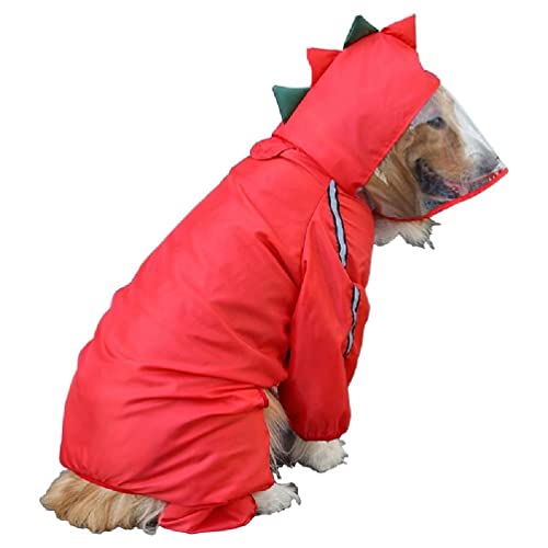Regenjacke Körperschutz Abdeckung mit Transparente Krempe für Welpen Hunde Regenfest Schlammfest Regenmäntel Haustier Regenmäntel für kleine Hunde von TEBI