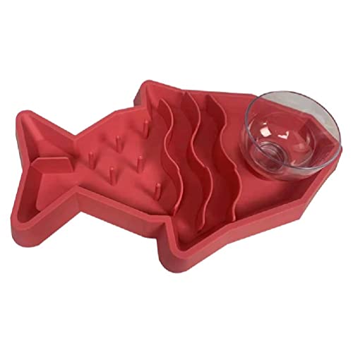TEBI Slow Eating Cute Fish Shape Bowl Interactive Bloat Stop Dog Bowls Prevents Obesity Non Slip Puzzle Bowl Pet Bowl dog slow feeder bowl toy von TEBI