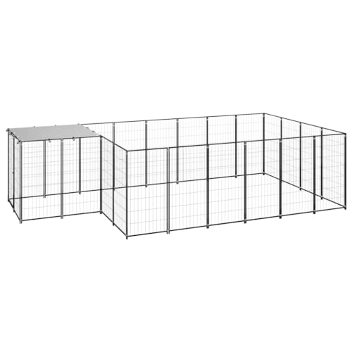Furniture-sets-Hundehütte Schwarz 8,47 m² Stahl von TECHPO