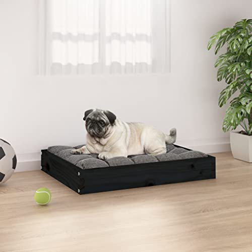 TECHPO Furniture-sets-Hundebett schwarz 61,5x49x9cm Massivholz Kiefer von TECHPO