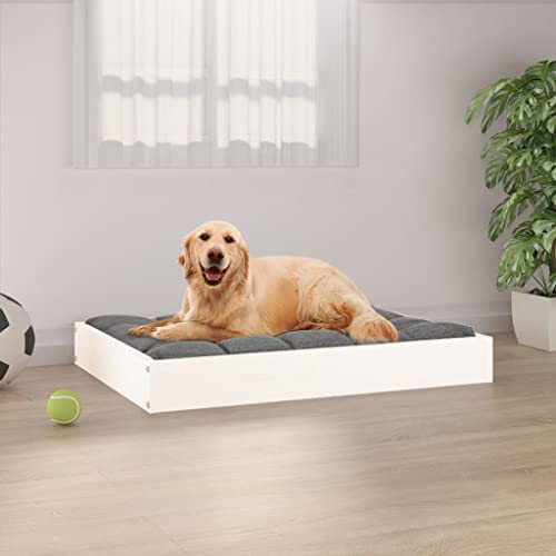 TECHPO Furniture-sets-Hundebett weiß 71,5x54x9 cm Massivholz Kiefer von TECHPO