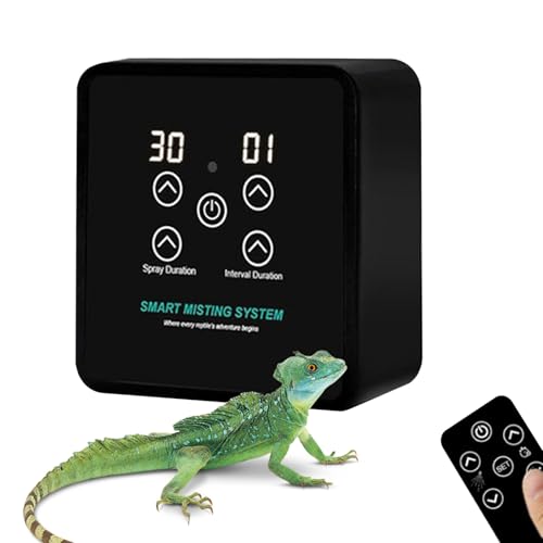 Intelligentes Beregnungsanlage Terrarium, Luftbefeuchter Terrarium mit Timer und Sprühdüsen 360 ° Verstellbare, Terrarium Luftbefeuchter, Vernebler Terrarium für Amphibien Reptilien Pflanzen von TECKZOON