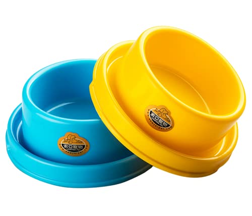 teesun Hunde Frisbee Training Toys Flying Discs Flyer Silikon für Big Kleine Hunde Soft Zahn Schlagfeste Gummi 6 Pack (rot orange blau grün gelb), Dog Bowl 2 Set von TEESUN