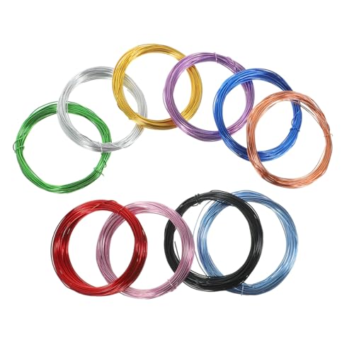 TEHAUX 10Rollen Farben Aluminiumdraht Für DIY Projekte Flexibler Schmuckdraht Pro Für Bastelarbeiten Und Gestaltung von TEHAUX