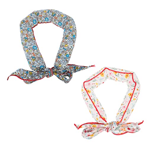 TEHAUX Hunde-Bandana 2er-Pack Bandanas Mit Blumenmuster 100 cm Wärmeableitungsschals von TEHAUX