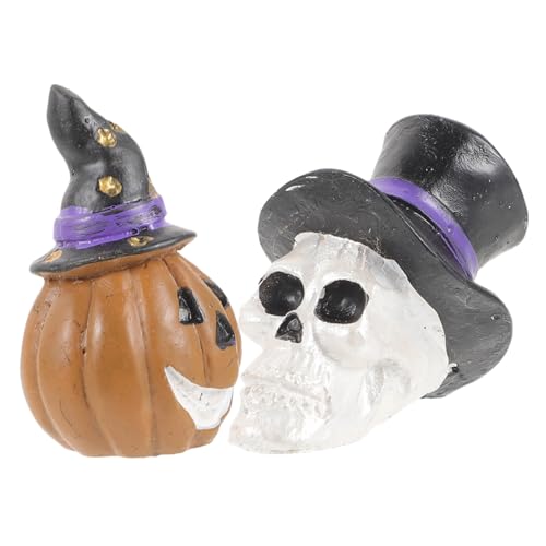 TEHAUX 2 Stück Teiliges Halloween Aquarium Deko Stabilem Harz Gruselige Kürbis Totenkopf-Ornamente Vielseitig für Fischversteck Aquarium Büro Wohnraumdekoration Geeignet TEHAUX 2 Stück Teiliges Halloween Aquarium Deko Stabilem Harz Gruselige Kürbis Totenkopf-Ornamente Vielseitig für Fischversteck Aquarium Büro Wohnraumdekoration Geeignet von TEHAUX