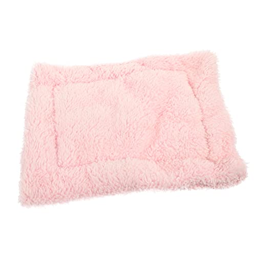 TEHAUX Hamsterstreu Kleines Tierplüschbett Winterwarmes Hamsternest Winter Hamster Pad Eichhörnchen-schlafunterlage Winterliche Katzenmatte Igel-schlafbett Bodencouch Sherpa Hase Wattepad von TEHAUX